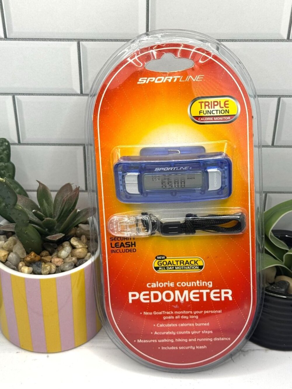 Sportline Calorie Counting Pedometer With GoalTrack & Security Leash Included